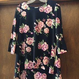 Navy Floral Top and Skirt